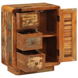 Berkfield Home Sideboard with 3 Drawers 55x30x70 cm Solid Wood Reclaimed - Size: 55 x 30 x 70 cm - thumbnail 4