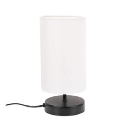 ValueLights Francis Matte Black Dimmable Touch Table Lamp with Fabric Shade in White - thumbnail 8