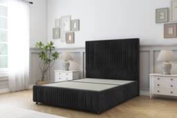 "Comfort Beds The Foxy Naples Divan Set 2 Drawers-54"" Headboard-Footboard in Black - Size: Single" - thumbnail 3