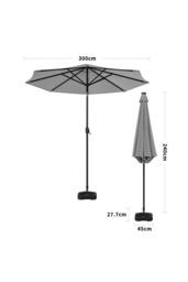Living and Home 4 Person Patio Garden Dining Set With Umbrella in Black - thumbnail 5