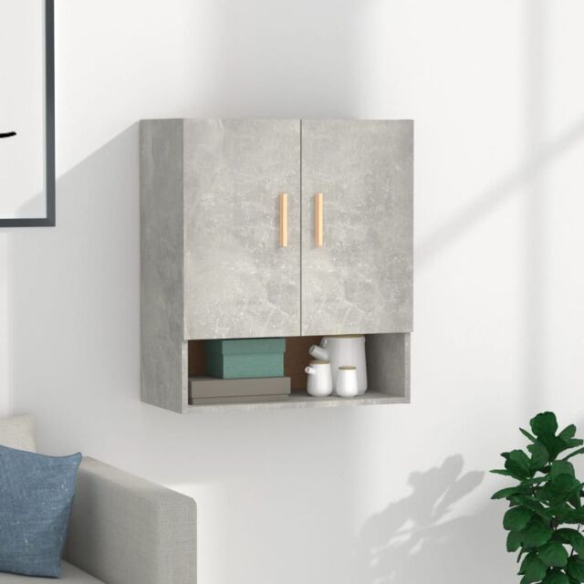 Berkfield Home Wall Cabinet Concrete Grey 60x31x70 cm Engineered Wood - Size: 60 x 31 x 70 cm - image 1
