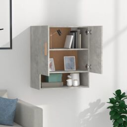 Berkfield Home Wall Cabinet Concrete Grey 60x31x70 cm Engineered Wood - Size: 60 x 31 x 70 cm - thumbnail 3