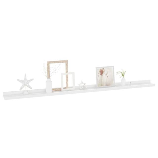 Berkfield Home Decorative Wall Shelves 4 pcs High Gloss White 115x9x3 cm - Size: 115 x 9 x 3 cm