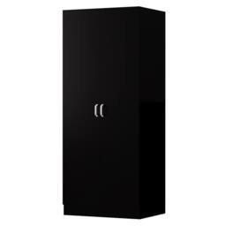 FWStyle 2 Door Double Wardrobe Black Scratch Resistant Storage - thumbnail 1