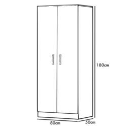 FWStyle 2 Door Double Wardrobe Black Scratch Resistant Storage - thumbnail 5