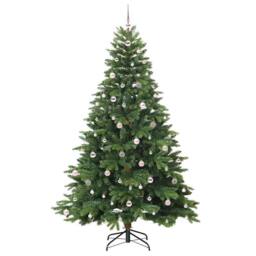 Berkfield Home Artificial Christmas Tree with 300 LEDs Green 240 cm PE & PVC - thumbnail 4