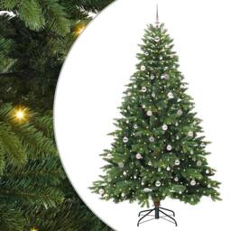 Berkfield Home Artificial Christmas Tree with 300 LEDs Green 240 cm PE & PVC - thumbnail 2