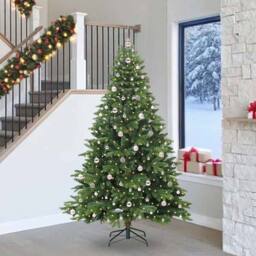Berkfield Home Artificial Christmas Tree with 300 LEDs Green 240 cm PE & PVC