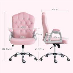 STILVORA Pink Office Chair with Diamante Back & Adjustable Height - thumbnail 3