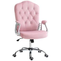 STILVORA Pink Office Chair with Diamante Back & Adjustable Height - thumbnail 5
