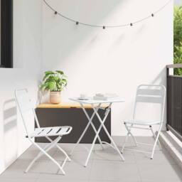 Berkfield Home Folding Garden Chairs 2 pcs White Steel - thumbnail 2