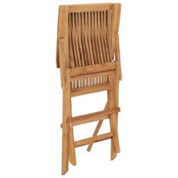 Berkfield Home Elegant Folding Garden Chairs 4 pcs Solid Teak Wood in Brown - thumbnail 5
