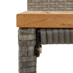 Berkfield Home 3 Piece Garden Bar Set Grey Poly Rattan&Solid Wood Acacia - thumbnail 6