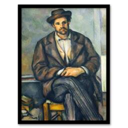 Artery8 Paul Cezanne Framed Wall Art Print Seated Peasant Portrait Painting - Size: A4 - thumbnail 1