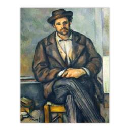 Artery8 Paul Cezanne Framed Wall Art Print Seated Peasant Portrait Painting - Size: A4 - thumbnail 3