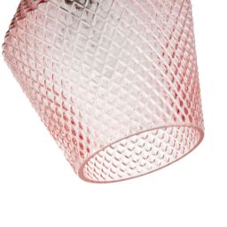Happy Homewares Modern & Compact Diamond Design Glass Pendant Light Shade in Pink - thumbnail 5