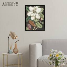 "Artery8 Altissima Flower Laurel Tree Magnolia Catesby Framed Canvas Wall Art - Size: W12"" x H16""" - thumbnail 3