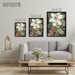 "Artery8 Altissima Flower Laurel Tree Magnolia Catesby Framed Canvas Wall Art - Size: W12"" x H16""" - thumbnail 4