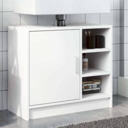 Berkfield Home Sink Cabinet White 63x29x55 cm Engineered Wood - Size: 63 x 29 x 55 cm - thumbnail 1