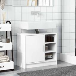 Berkfield Home Sink Cabinet White 63x29x55 cm Engineered Wood - Size: 63 x 29 x 55 cm - thumbnail 3