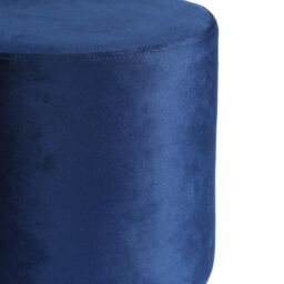 Harbour Housewares Velvet Round Pouffe Footrest Ottoman Stools - 29 x 36cm - Pack of 2 in Blue - Size: 29 x 36 cm - thumbnail 5