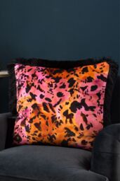 Paoletti Colette Animal Satin Fringed Polyester Filled Cushion - Size: 45 cm x 45 cm - thumbnail 5