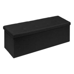 Dprodo Linen Storage Ottoman Folding Foot Rest Stool, 76cm x 38cm x 38cm in Black - Size: 76 cm x 38 cm x 38 cm