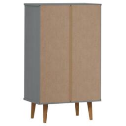 Berkfield Home Shoe Cabinet MOLDE Grey 59, 5x35x103 cm Solid Wood Pine - Size: 5 x 35 x 103 cm - thumbnail 7