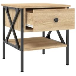 Berkfield Home Bedside Table Sonoma Oak 40x42x45 cm Engineered Wood in Brown - Size: 40 x 42 x 45 cm - thumbnail 6