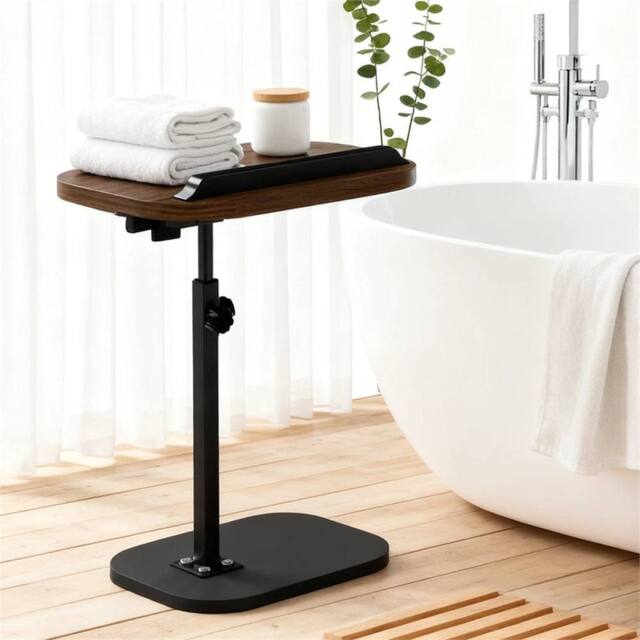 Nordara black walnut Adjustable C-Shaped Sofa Side End Table - Size: 0.6m2 - image 1