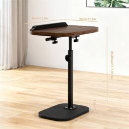Nordara black walnut Adjustable C-Shaped Sofa Side End Table - Size: 0.6m2 - thumbnail 2