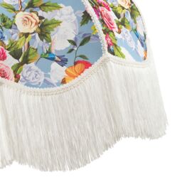 Happy Homewares Victorian Empire Lamp Shade in Sky Blue with Colourful Floral Decor - Size: 14 inches - thumbnail 4