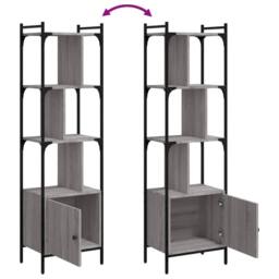 Berkfield Home Decorative Bookcase with Door Grey Sonoma 44.5x30x154.5 cm Engine - thumbnail 7