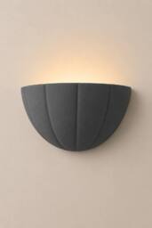 ValueLights Leonardo Scallop Curve Ceramic Flush Wall Sconce Light in Navy - thumbnail 3