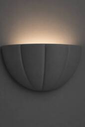 ValueLights Leonardo Scallop Curve Ceramic Flush Wall Sconce Light in Navy - thumbnail 2