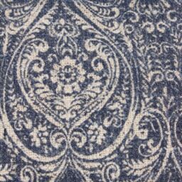 Paoletti Durelle 100% Cotton Paisley Fringed Cushion in Mid Blue - Size: 50 cm x 50 cm - thumbnail 4