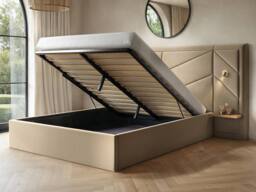Flair Alice Hotel Ottoman Bed with USB Gold Lights Beige Velvet - Size: Double - thumbnail 3
