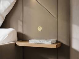 Flair Alice Hotel Ottoman Bed with USB Gold Lights Beige Velvet - Size: Double - thumbnail 4