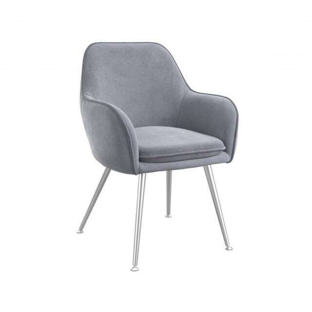 Lemon Pavilion Furniture Tara Indoor Dining Chair (Pack of 2) - Velvet/Metal L62.5xW59xH84.5cm in Grey - Size: 2 Pack - image 1