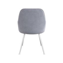 Lemon Pavilion Furniture Tara Indoor Dining Chair (Pack of 2) - Velvet/Metal L62.5xW59xH84.5cm in Grey - Size: 2 Pack - thumbnail 4