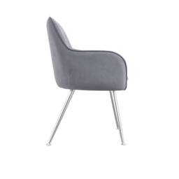 Lemon Pavilion Furniture Tara Indoor Dining Chair (Pack of 2) - Velvet/Metal L62.5xW59xH84.5cm in Grey - Size: 2 Pack - thumbnail 3