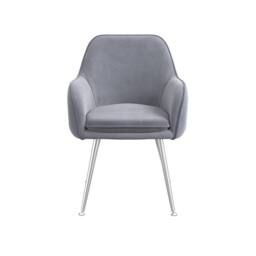 Lemon Pavilion Furniture Tara Indoor Dining Chair (Pack of 2) - Velvet/Metal L62.5xW59xH84.5cm in Grey - Size: 2 Pack - thumbnail 2