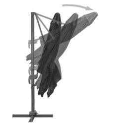Berkfield Home Cantilever Umbrella with Aluminium Pole 300x300 cm Anthracite in Black - thumbnail 4