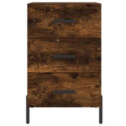 Berkfield Home Modern Bedside Cabinet Smoked Oak 40x40x66 cm Engineered Wood in Brown - Size: 40 x 40 x 66 cm - thumbnail 5