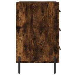 Berkfield Home Modern Bedside Cabinet Smoked Oak 40x40x66 cm Engineered Wood in Brown - Size: 40 x 40 x 66 cm - thumbnail 6