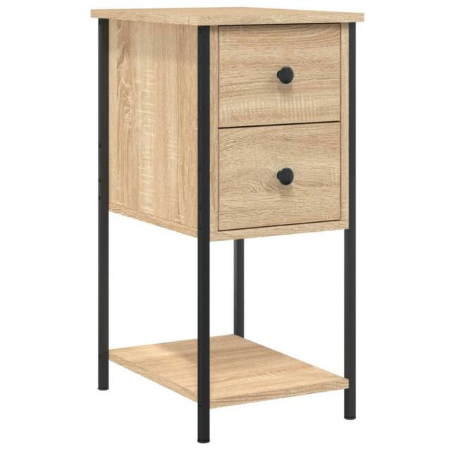 Berkfield Home Durable Bedside Cabinets 2 pcs Sonoma Oak 32x42x70 cm Engineered Wood in Light Brown - Size: 32 x 42 x 70 cm - image 1