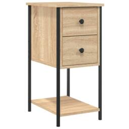 Berkfield Home Durable Bedside Cabinets 2 pcs Sonoma Oak 32x42x70 cm Engineered Wood in Light Brown - Size: 32 x 42 x 70 cm - thumbnail 1