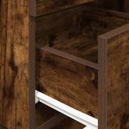 Berkfield Home Bedside Cabinets 2 pcs with 2 Drawers Smoked Oak 36x36x68 cm in Brown - Size: 36 x 36 x 68 cm - thumbnail 9