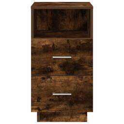 Berkfield Home Bedside Cabinets 2 pcs with 2 Drawers Smoked Oak 36x36x68 cm in Brown - Size: 36 x 36 x 68 cm - thumbnail 4