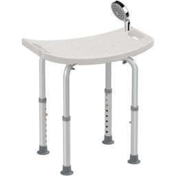 HOMCOM Aluminium Shower Stool w/ Adjustable Height Non-Slip Bath Stool White in Cream - thumbnail 2